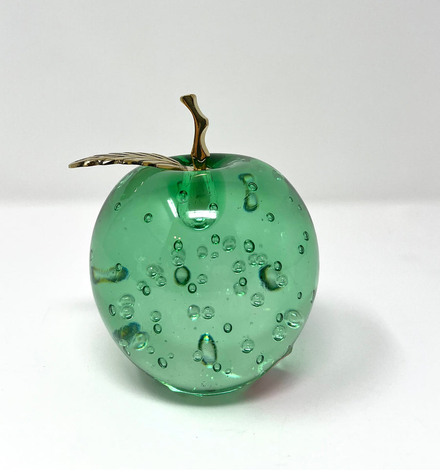 Green Apple Glass Paperweight