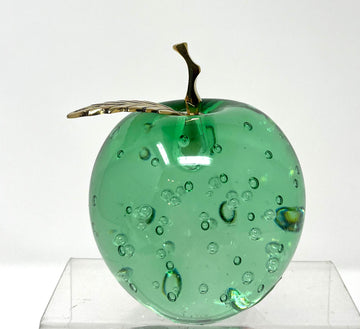 Green Apple Glass Paperweight