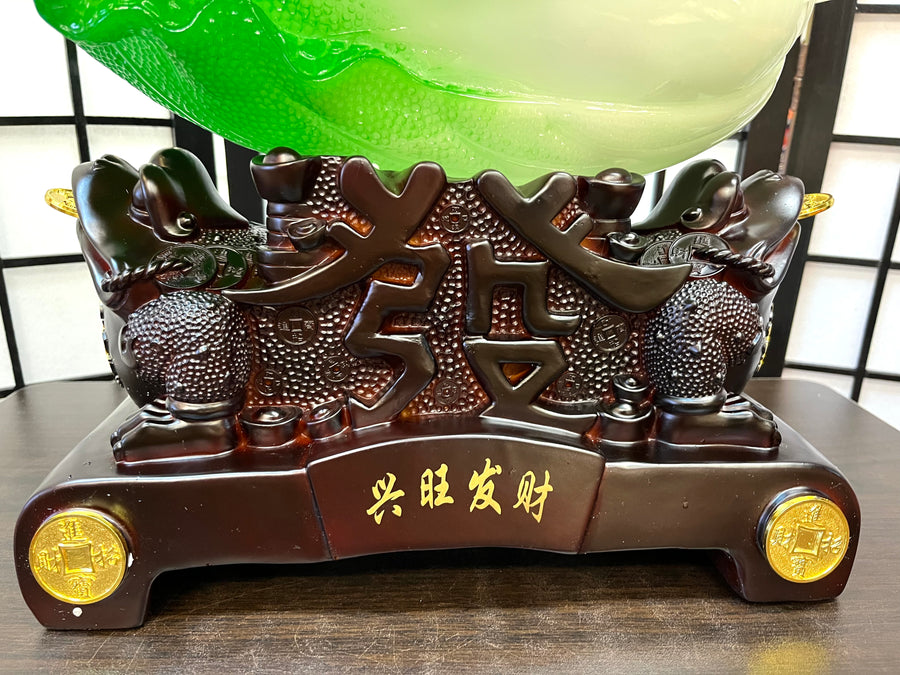 Bokchoy on Double Three Legged Frog Feng Shui Decor