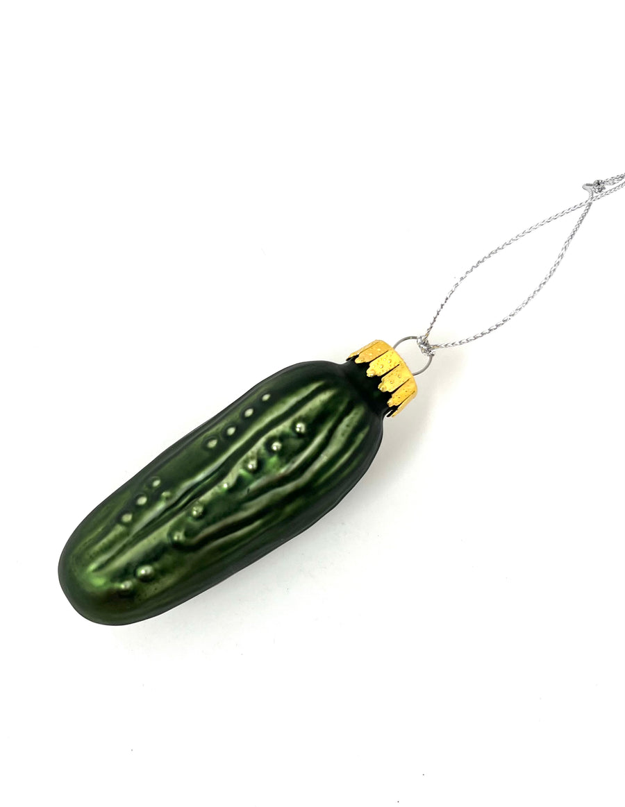 Green Pickle Glass Hanging Ornament