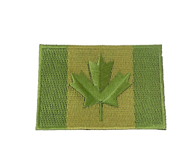 Canada Flag Army Green Iron-On Patch