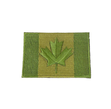 Canada Flag Army Green Iron-On Patch