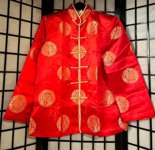 Mandarin Collar Red Gold Men's Jacket