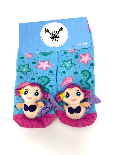 Messy Moose Socks™ Mermaid Plush Infant Socks