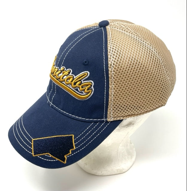 Manitoba in Scripts with Mesh Adult Baseball Cap