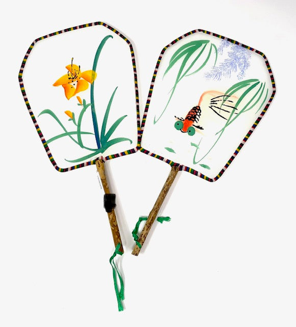 Paddle Fan with Bamboo Handle (Small - Children Size)