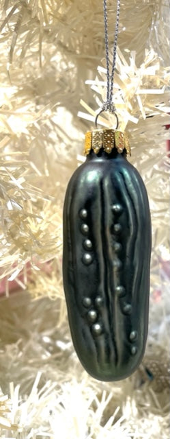 Green Pickle Glass Hanging Ornament