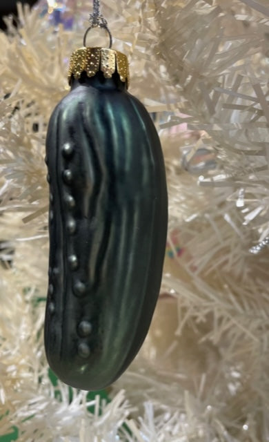 Green Pickle Glass Hanging Ornament