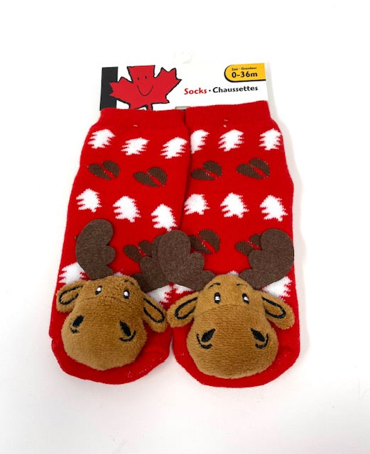 Moose Plush Infant Socks