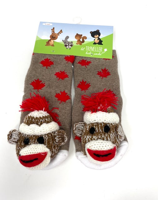 Lil' Traveller Sock Monkey Plush Infant Socks
