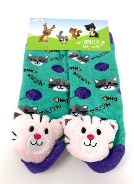 Lil' Traveller Kitten Plush Infant Socks